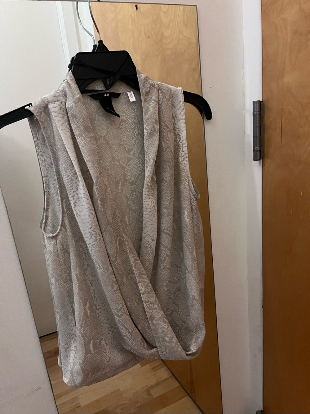 H&M Snake-Print Draped Sleeveless Camisole